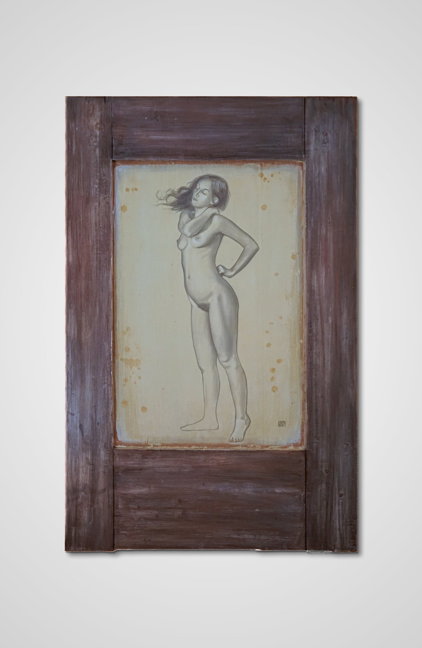 A breath of wind pencil fine art wooden door women Francois AVONS artist sustainability network