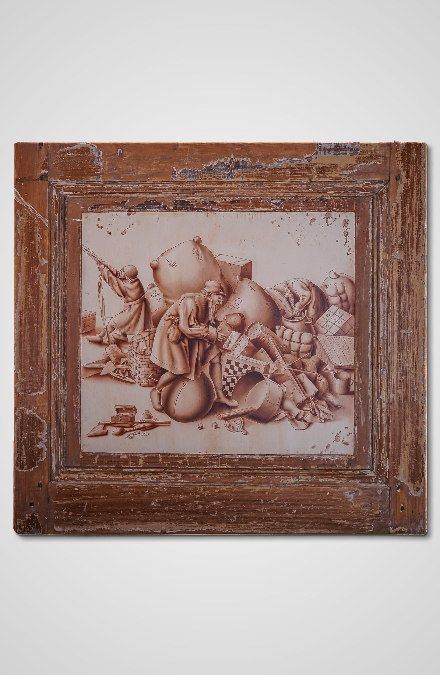 Landfill of the past acrylic fine art wooden door fantasy Francois AVONS upcycle decor