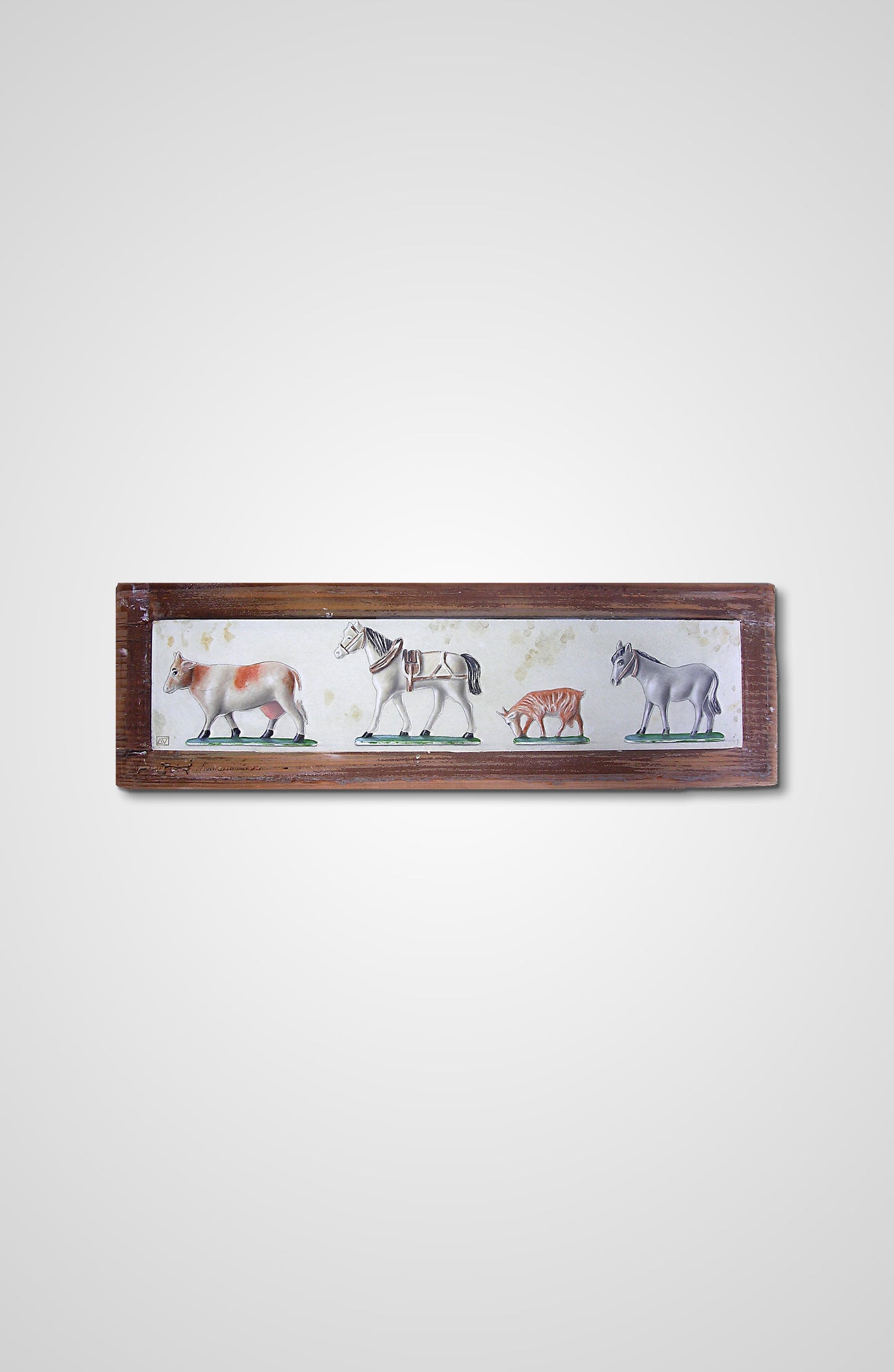 My Toys acrylic fine art wooden door still life Francois AVONS discarded materials
