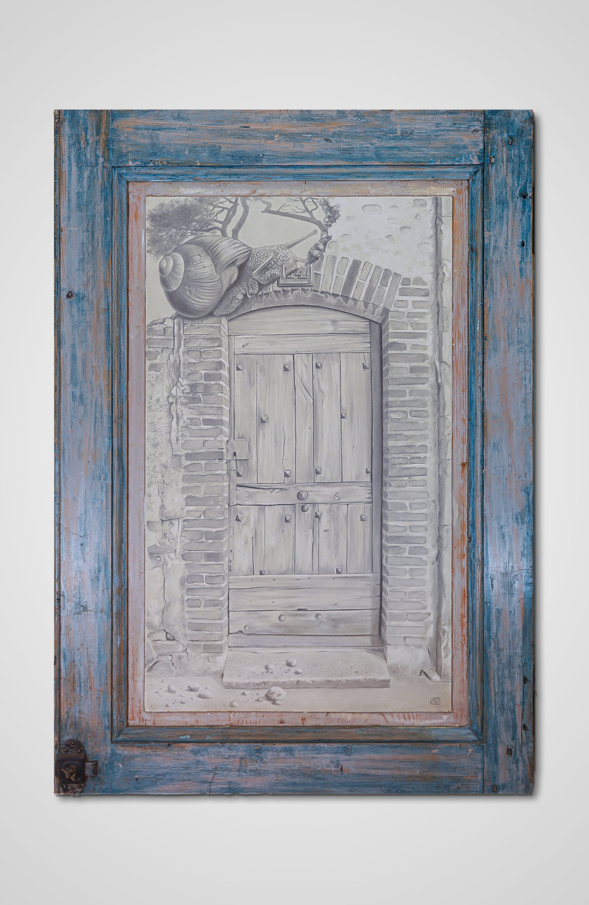 The End Of Time pencil fine art wooden door fantasy Francois AVONS artist sustainability