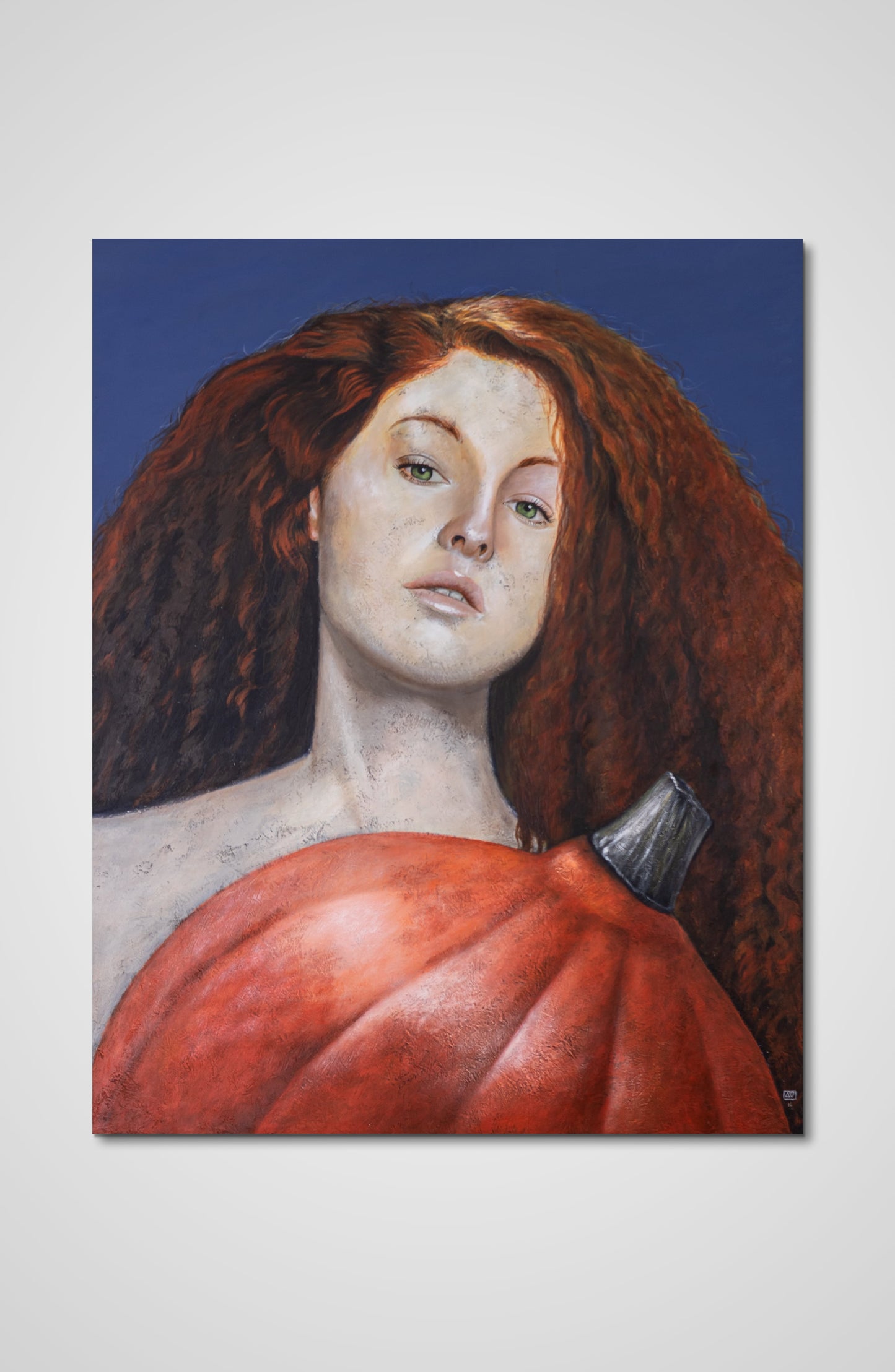 The Girl With A Pumpkin acrylic fine art canvas women Francois AVONS artist sustainability project