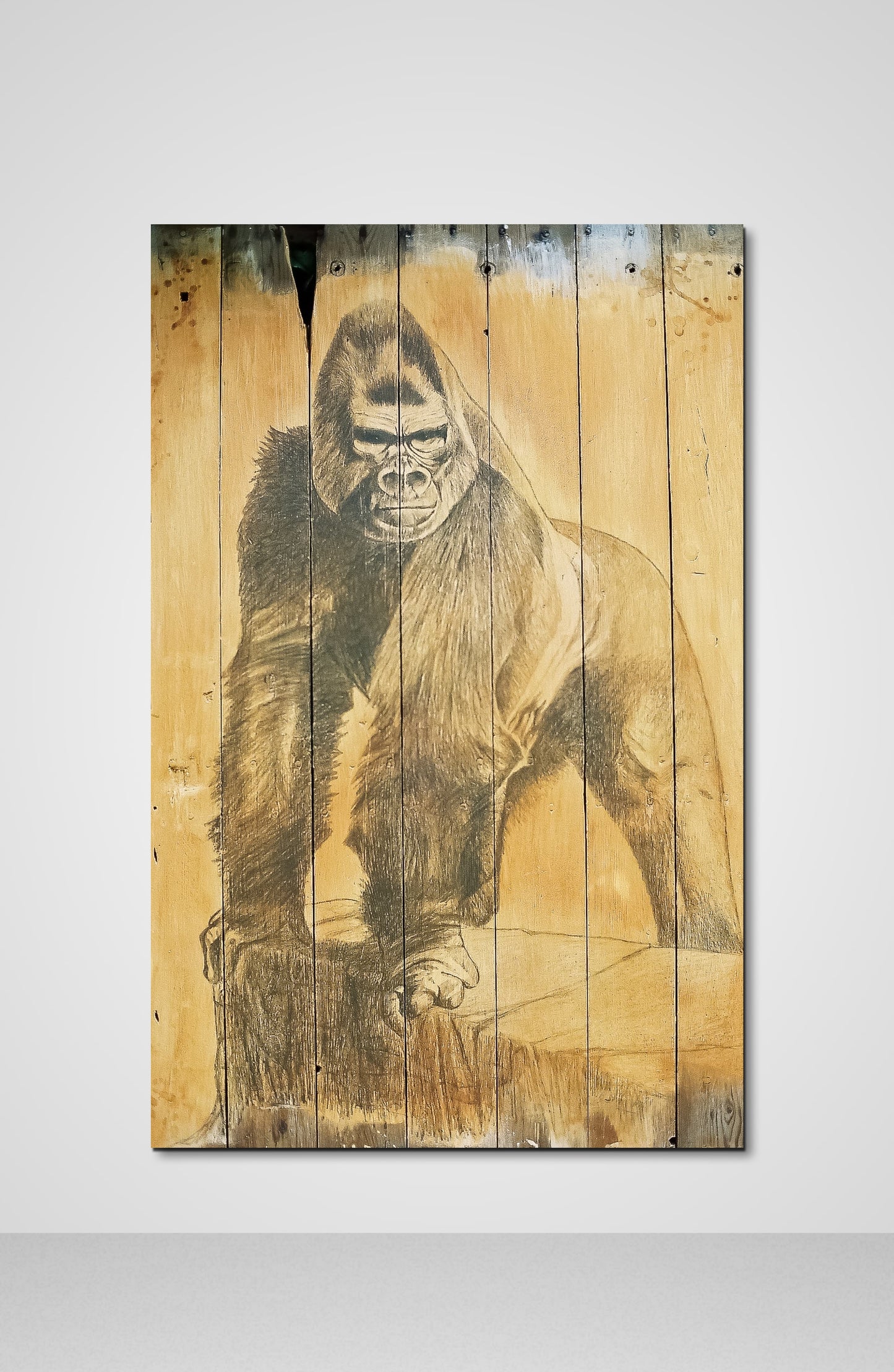 The guardian pencil fine art wooden door animals Francois AVONS discarded materials