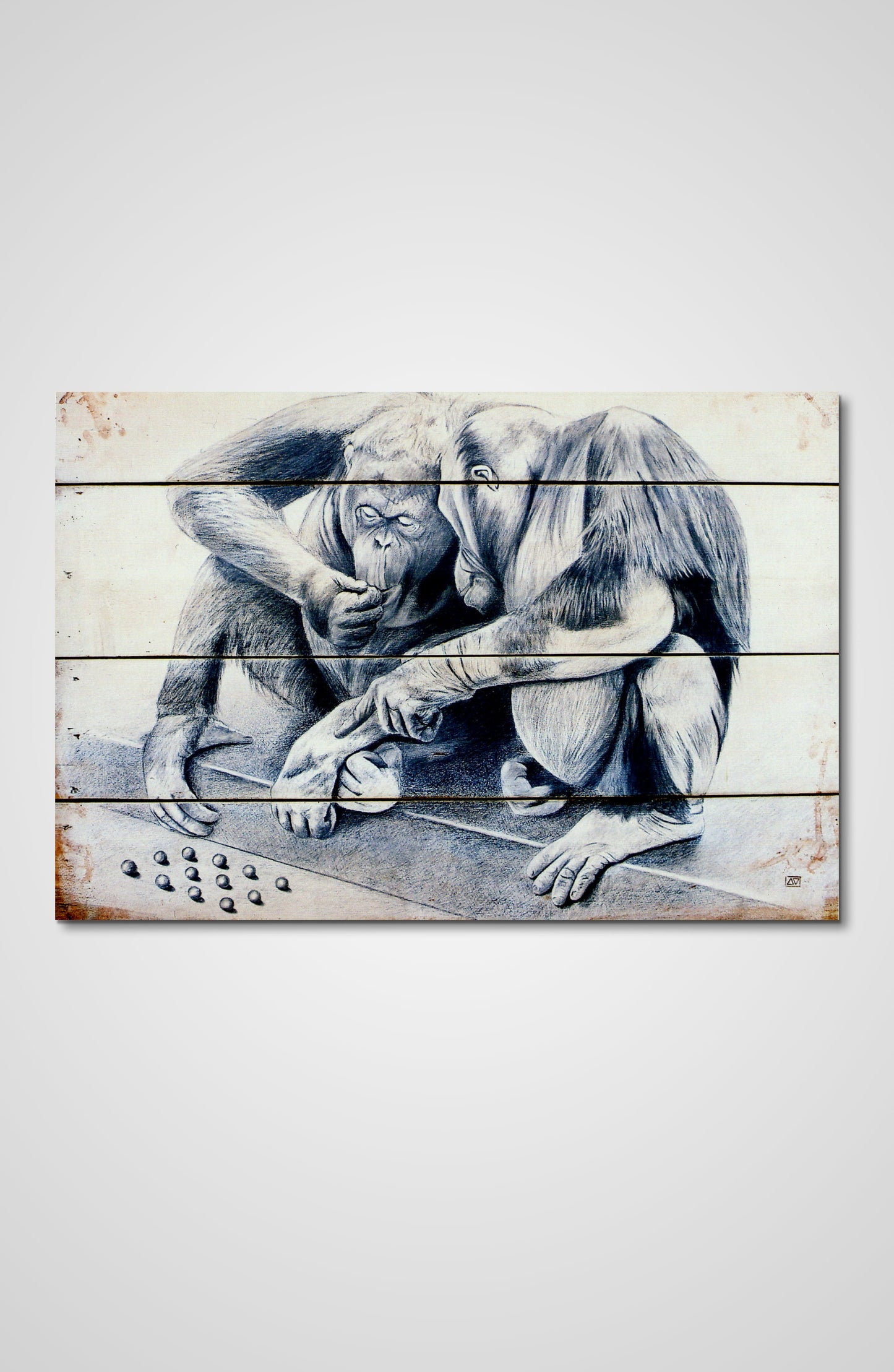 Those who knows pencil fine art wooden door animals Francois AVONS wooden door